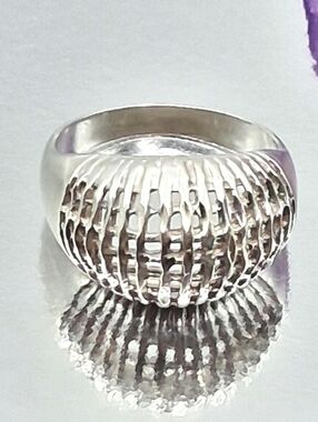 Vintage Sterling Silver Basket Ring